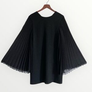 Johnathan Simkhai Pleated Butterfly Sleeve Little Black Sheath Dress Size Medium